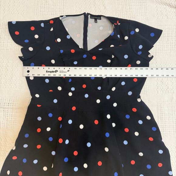 Lane Bryant 22 polka dot flutter sleeve fit and flare dress pockets D1 2749 - Picture 2 of 10